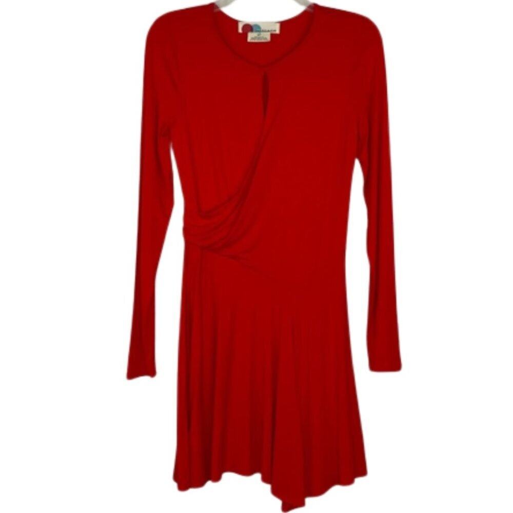 FP Beach Vance faux wrap mini dress orange size Small